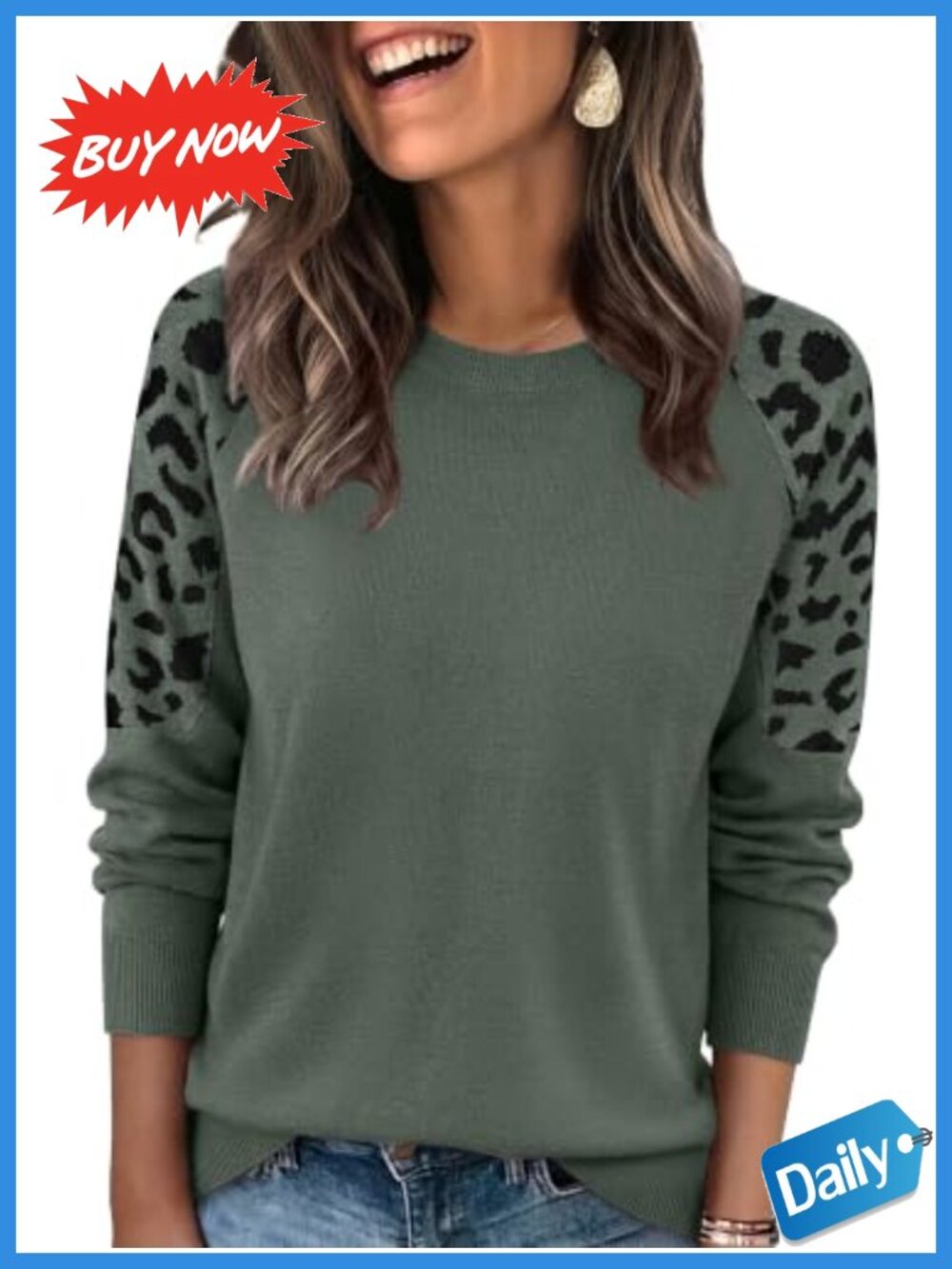 Womens Lightweight Crewneck Raglan Sleeve Sweater Pullover for Fall Layering